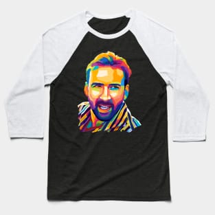 Nicolas Cage Wpap Pop Art Baseball T-Shirt